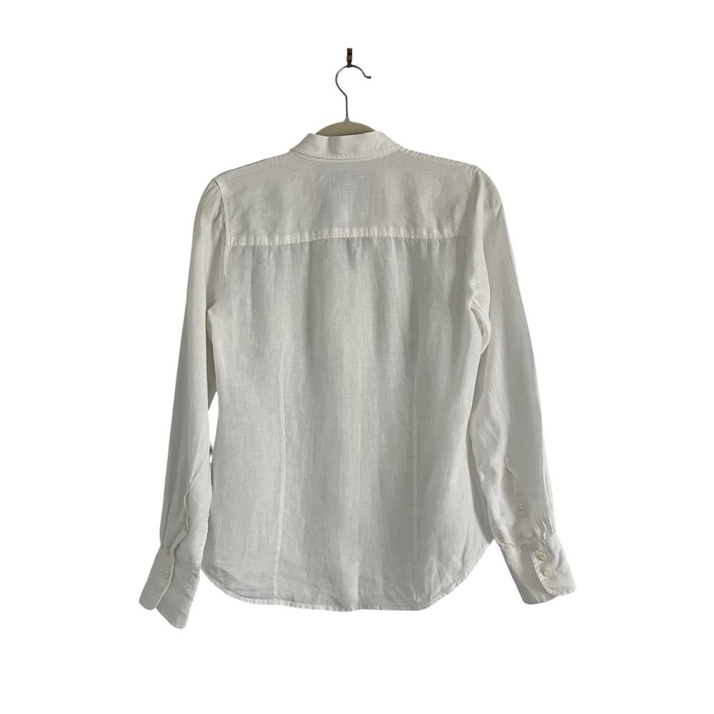 J. Crew Baird McNutt Irish linen perfect shirt white Sz 4 heritage coastal chic - Picture 4 of 10